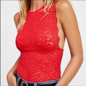 Free People Sure Thing Lace Tank Top